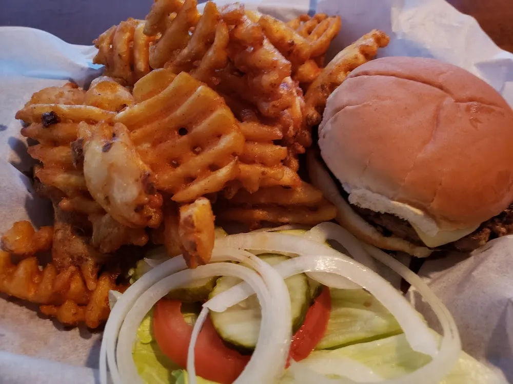Cheeseburger & Waffle Fries